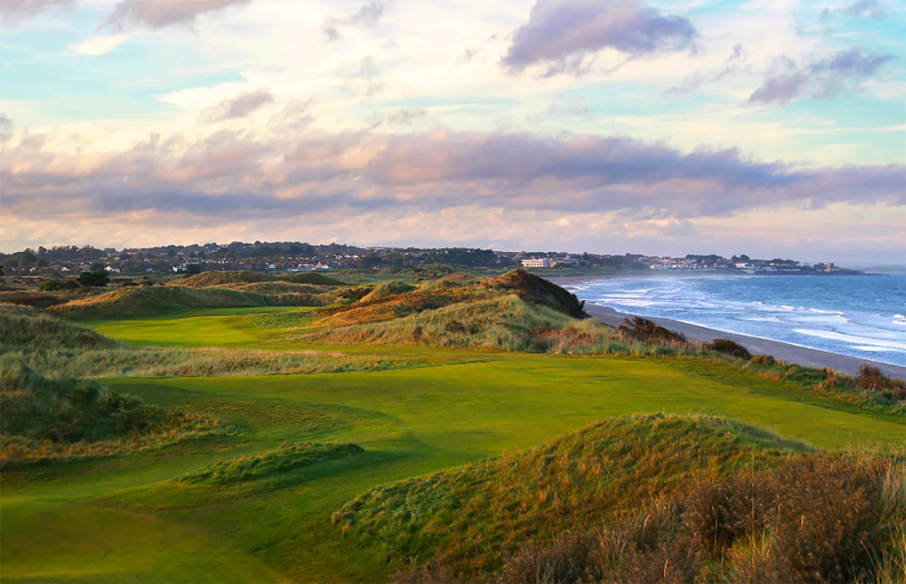 Golfhål längs sanddyner i Portmarnock