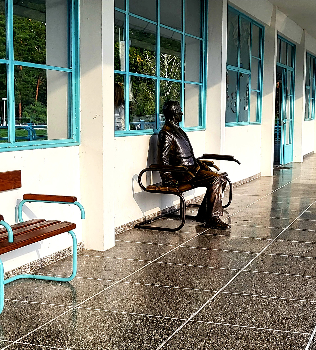 Den berömda bron som leder till spa-ön i Piešťany