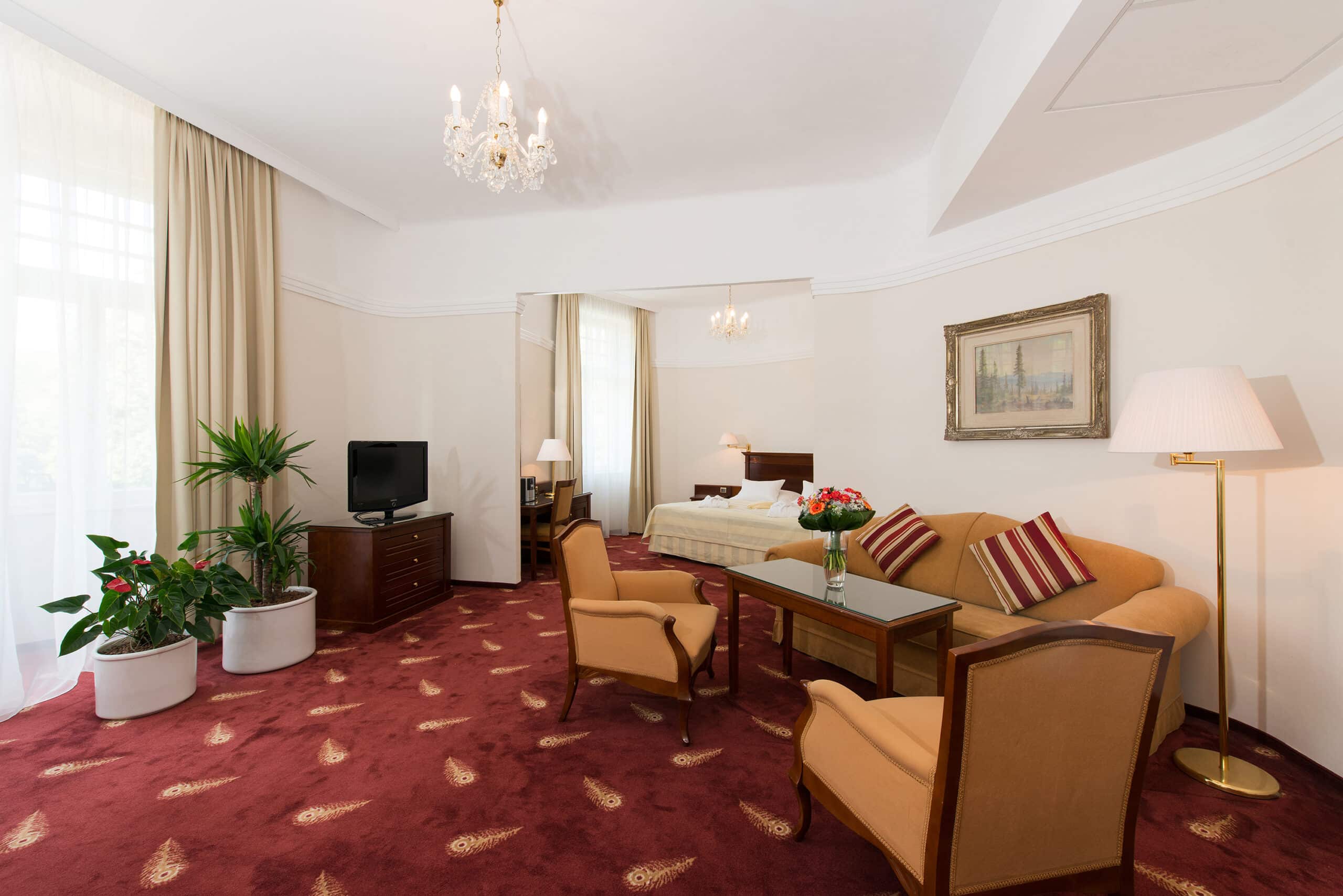 Lyxig svit på Thermia Palace hotell i Piešťany med elegant inredning