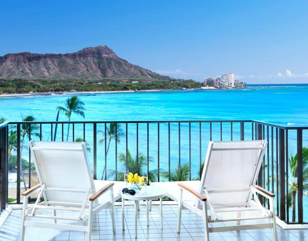 Utsikt från lyxhotell på Hawaii